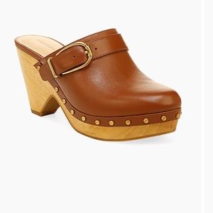 Veronica Beard Hendrix Leather Clogs